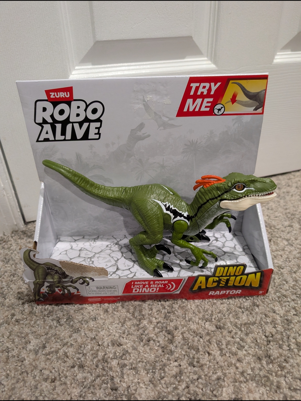 NIB Zuru Robo Alive Dino Action Raptor - Green - Does Work!
